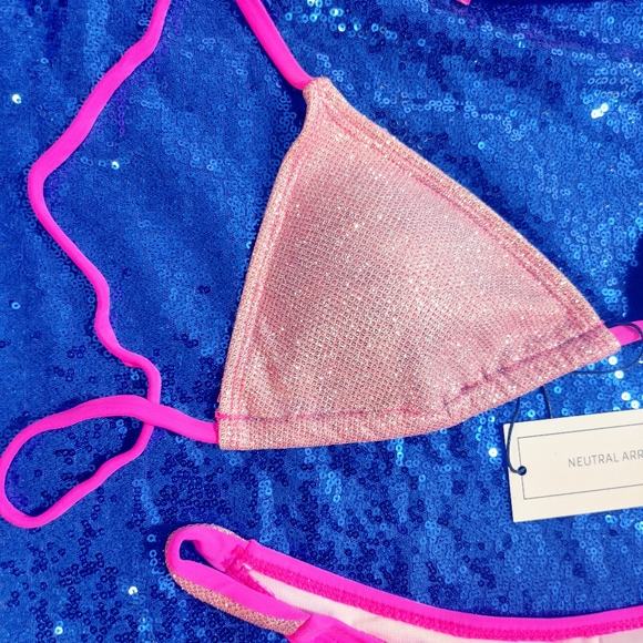 🌸 Hot Pink Sequined String Bikini - Picture 7 of 15